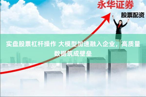 实盘股票杠杆操作 大模型加速融入企业,高质量数据筑成壁垒