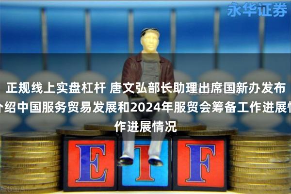 正规线上实盘杠杆 唐文弘部长助理出席国新办发布会介绍中国服务贸易发展和2024年服贸会筹备工作进展情况