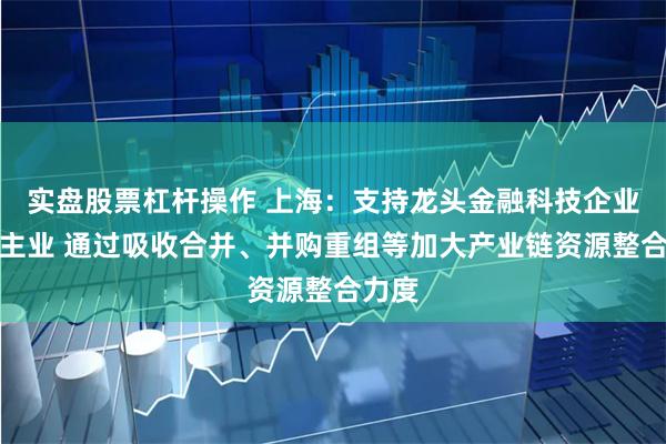 实盘股票杠杆操作 上海:支持龙头金融科技企业立足主业 通过吸收合并、并购重组等加大产业链资源整合力度