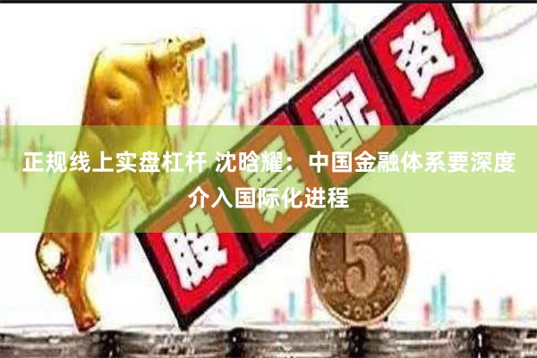 正规线上实盘杠杆 沈晗耀:中国金融体系要深度介入国际化进程